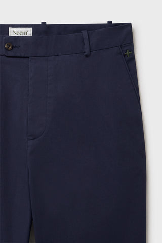 Men's organic cotton navy trousers UK 