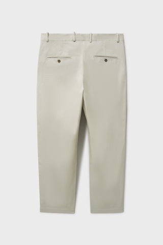 Men's Beige Stone Organic Cotton Flat Front Trouser