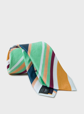 Men's Green and Orange silk tie 