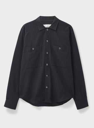 Men's black recycled cotton overshirt