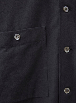 Men's black recycled cotton overshirt