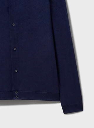 Men's steel blue merino wool overshirt UK
