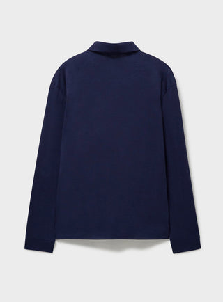 Men's steel blue merino wool overshirt UK