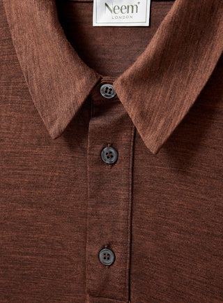 ZQ Merino Wool Jersey Hazel Long Sleeve Polo Shirt. 3 Button Down Pop-Over