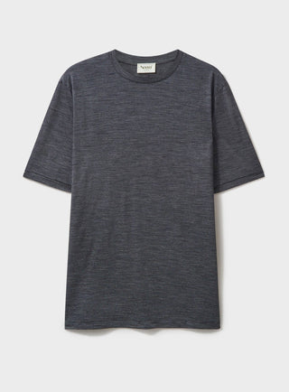 sustainable menswear ZQ merino traceable wool best quality t shirts charcoal stripe 