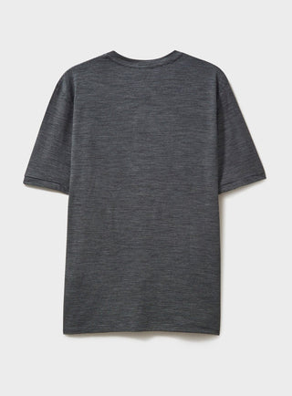 sustainable menswear ZQ merino traceable wool charcoal stripe merino t shirt
