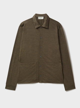 Men's tan brown striped ZQ merino wool jacket