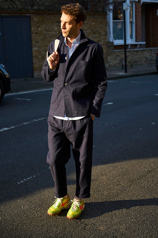 Men's Navy Recycled Cotton Twill Chancery Suit
