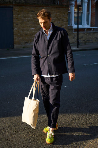 Men's Navy Recycled Cotton Twill Chancery Suit