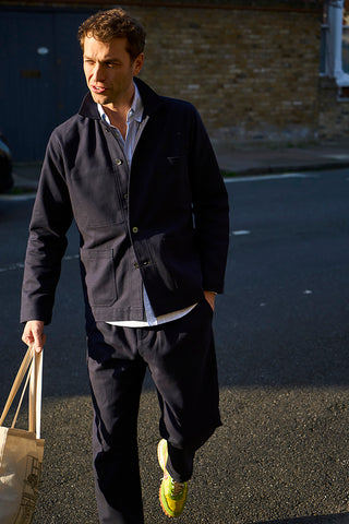 Men's Navy Recycled Cotton Twill Chancery Suit