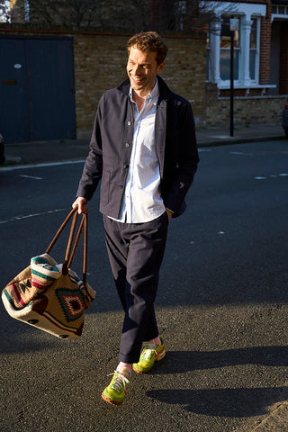 Recycled Twill Navy Pleated Trouser