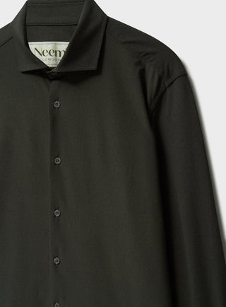 Recycled Italian Chocolate brown men's Cut Away non iron Comfort Shirt