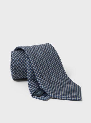 100% Tencel Como Dogstooth Blue Tie