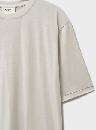 Men's merino wool white ecru T-shirt UK