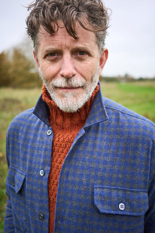 recycled cotton mens flannel overshirt 