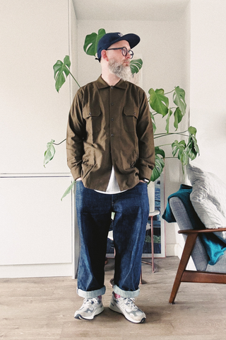 regenerative cotton flannel overshirt
