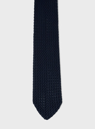 navy wool knit tie