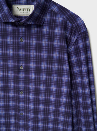 Men's sustainable blue check T-shirt UK