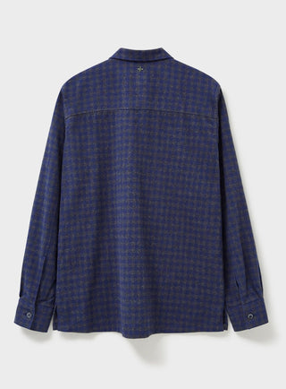 mens flannel overshirt navy check 