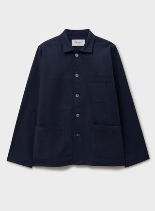 Men's navy recycled cotton twill jacket 