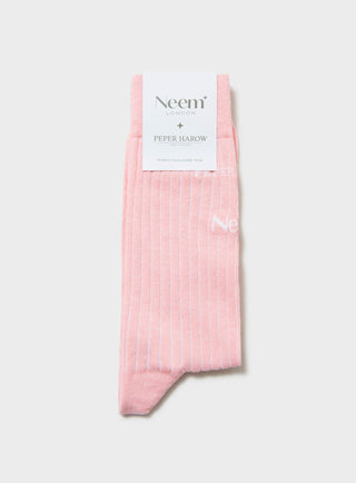 Men's recycled cotton pink socks 