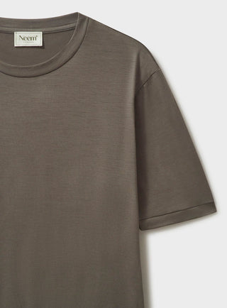 sustainable menswear ZQ merino traceable wool jersey oatmeal best tshirt