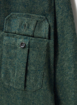 Heavy Recycled Soft Flannel Green Men's Overshirt. 