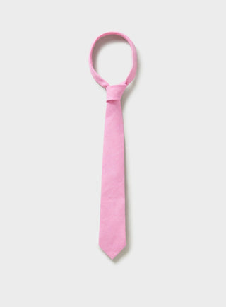 sustainable menswear italian linen tie Neem London pink