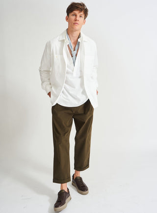 mens white cotton overshirt 