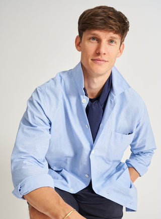 mens blue overshirt