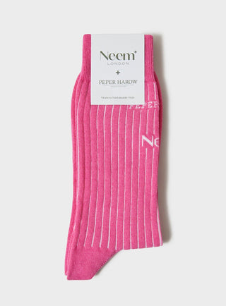 Recycled Cotton Bright Pink Men's Socks Accessories  