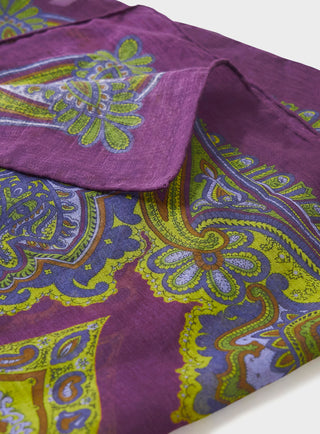 Men's Tencel Burgundy Paisley neckerchief