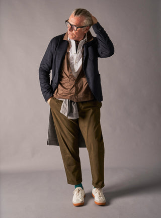 Men's tan brown striped ZQ merino wool jacket