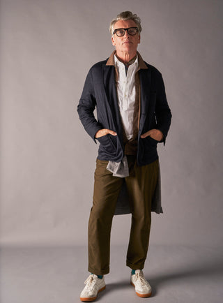Men's white popover cotton shirt 