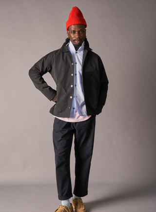 Organic Cotton Stretch Navy Pleated Trousers 