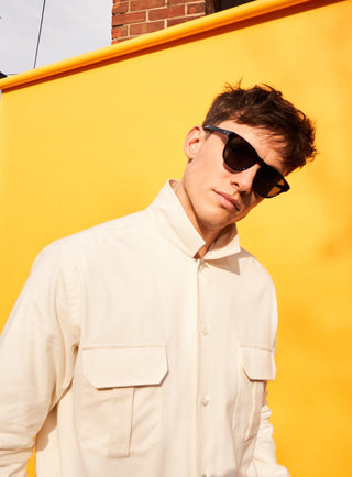 sustainable menswear overshirt mens undyed regenerative cotton four pocket