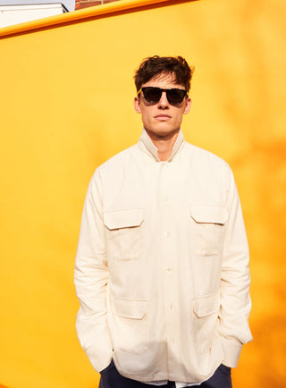 regenerative cotton undyed & unbleached overshirt men sustainable menswear 