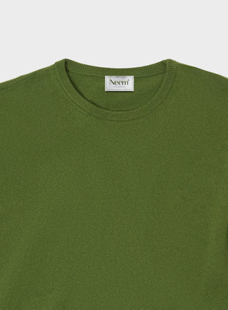 Men's green recycled wool knit sweater 
