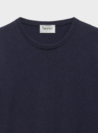 Men's recycled wool navy jumper
