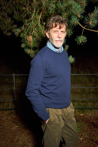 Men's recycled wool navy jumper