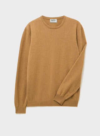 Recycled Italian Wool Tan Knitted Crew Neck