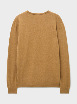 Recycled Italian Wool Tan Knitted Crew Neck