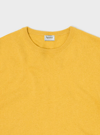 Recycled Italian Wool Knit Yellow Crew Neck