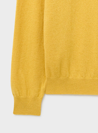 Recycled Italian Wool Knit Yellow Crew Neck