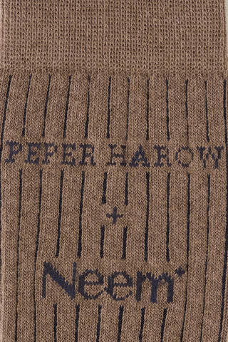 Sustainable Cotton Ribbed Brown Socks 