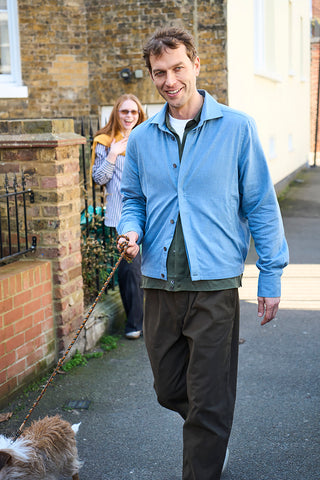 Men's recycled cotton blue Jacket UK