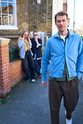 Men's recycled cotton blue Jacket UK