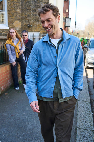 Men's recycled cotton blue Jacket UK
