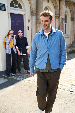 Men's recycled cotton blue Jacket UK
