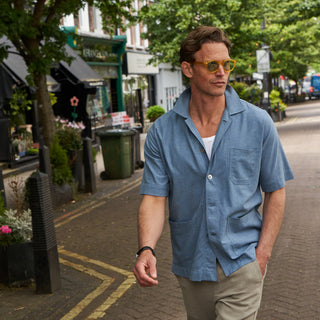 Men's Sky Blue recycled cotton overshirt 